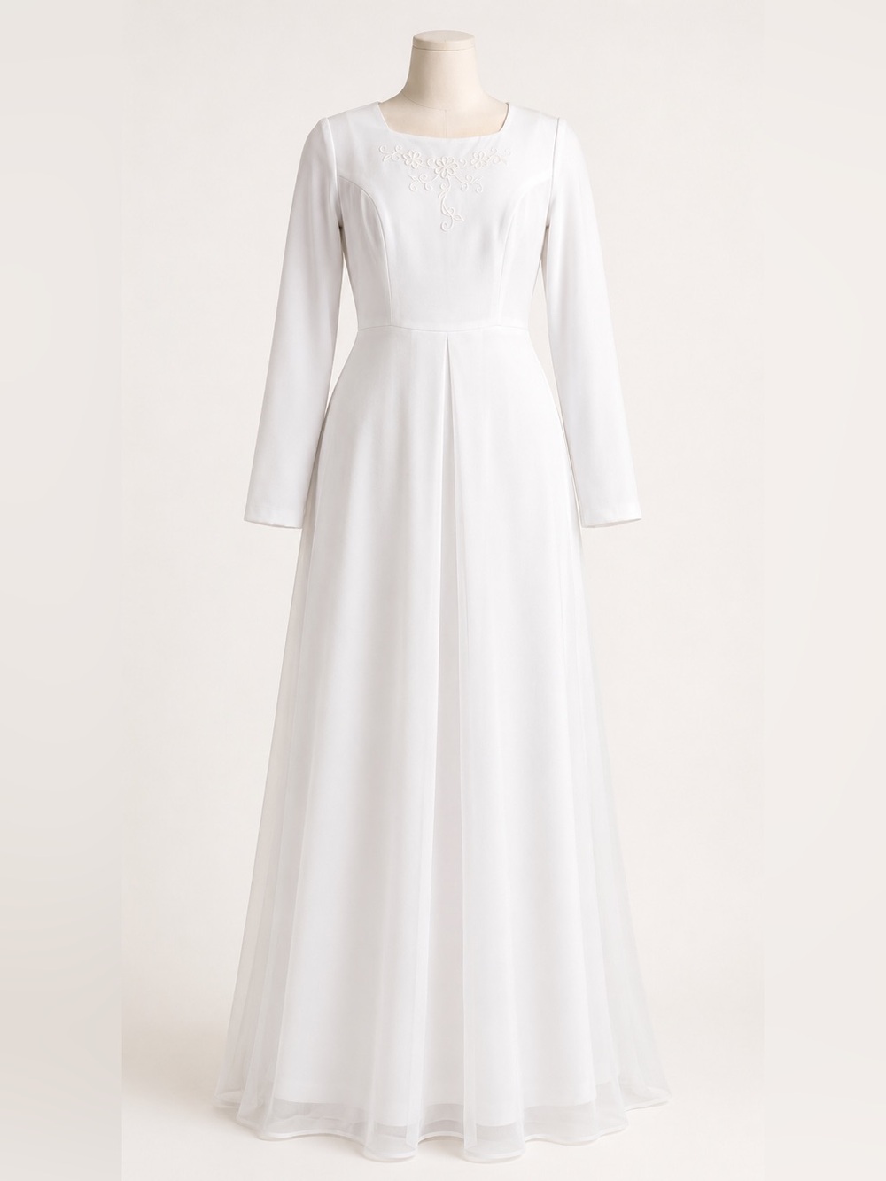 Vintage Jody California White Embroidered Maxi Wedding Dress Size 10